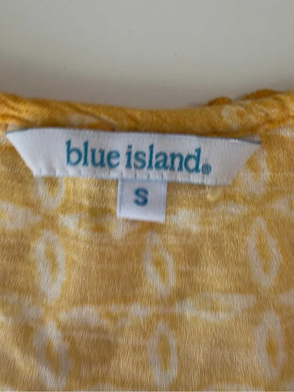 blue island Yellow and White Patterned Top - Picture 8 of 10